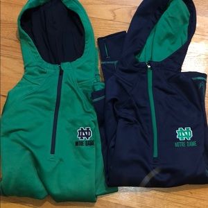 2 notre dame quarter zips